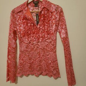 Sentimental NY Blouse,  Salmon Color, Size L Made in USA